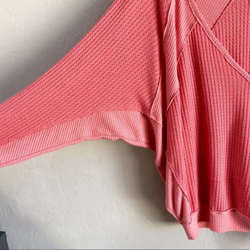 Free People Santa Clara Pink Thermal Long Sleeve Top - Picture 7 of 7